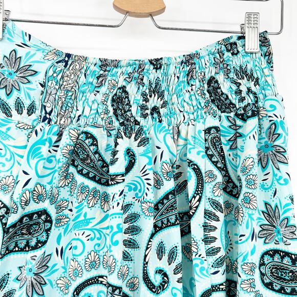 Womens Boho Gypsy Hippie Artsy Silk Blend‎ Paisley Wide Leg Palazzo Pants OS - Picture 5 of 7